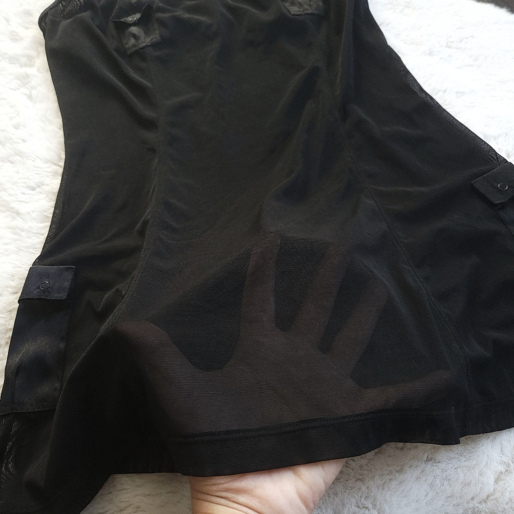 Vintage La Senza Y2K Satin Mesh Crop Utility Cargo Neglige Pants Set - Picture 12 of 14